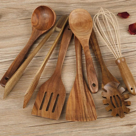 Premium Wooden Cooking Utensil Set – 7-Piece